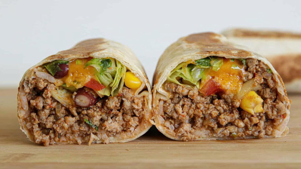 burrito nhân thịt bò bằm