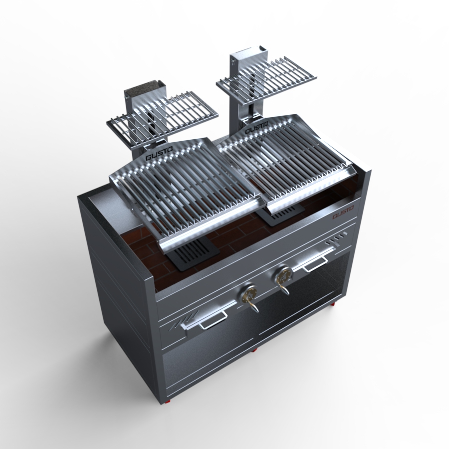 Gusto Argentine double parrilla w cabinet commercial grill-1 Gusto Argentine double parrilla w cabinet commercial grill-1