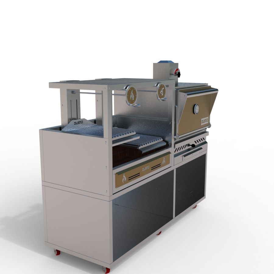 Gusto commercial charcoal oven grill and Argentine grill combo-5 Gusto commercial charcoal oven grill and Argentine grill combo-5