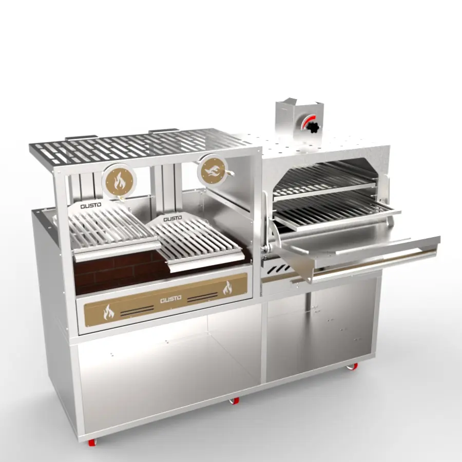 Gusto commercial charcoal oven grill and Argentine grill combo Gusto commercial charcoal oven grill and Argentine grill combo