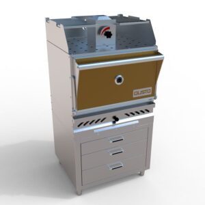 Gusto commercial charcoal oven grill w drawers - GCO L301 -2
