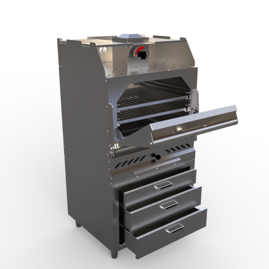 Gusto commercial charcoal oven grill w drawers - GCO L301