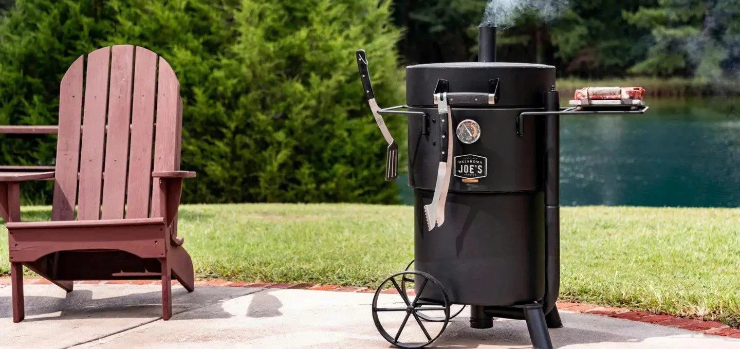 Lò xông khói đứng vertical smoker drum smoker cho không gian nhỏ