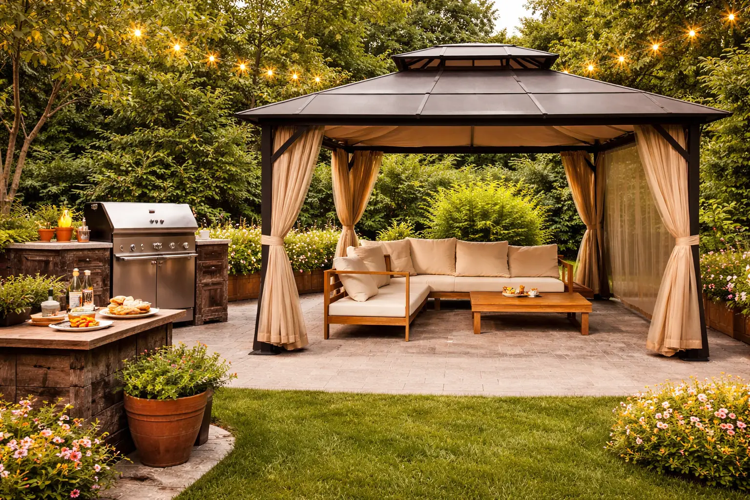 Gazebo Ngoài Trời Cho Khu BBQ Gazebo Ngoài Trời Cho Khu BBQ