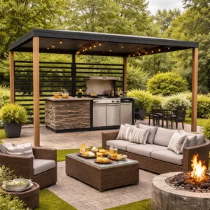 Pergola Lắp Đặt Sân Vườn 3x4m Mái Che BBQ Ngoài Trời