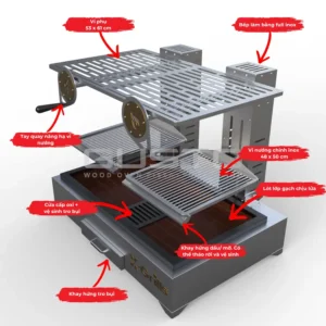 Tính năng nổi bật bếp nướng than hoa nhà hàng Gusto Double Parrilla